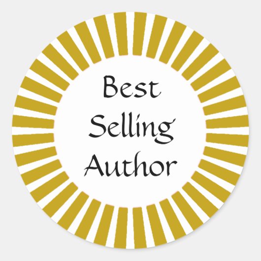 Bestsellende auteur van Golden Rays Ronde Sticker (Voorkant)