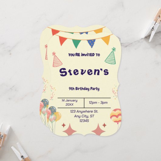 BESTSELLER! Aangepaste uitnodiging  (Voorkant / Achterkant in situ)