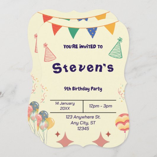 BESTSELLER! Aangepaste uitnodiging  (Voorkant / Achterkant)