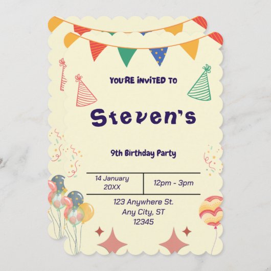 BESTSELLER! Aangepaste uitnodiging (Voorkant / Achterkant)