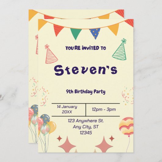 BESTSELLER! Aangepaste uitnodiging (Voorkant / Achterkant)