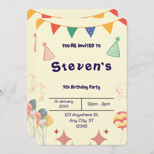 BESTSELLER! Aangepaste uitnodiging (Voorkant / Achterkant)