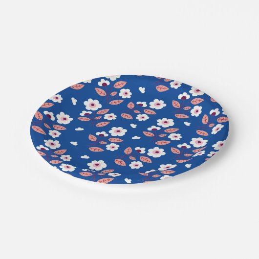 Bestseller blauw design voor bruiloft papieren bordje (Gekanteld)