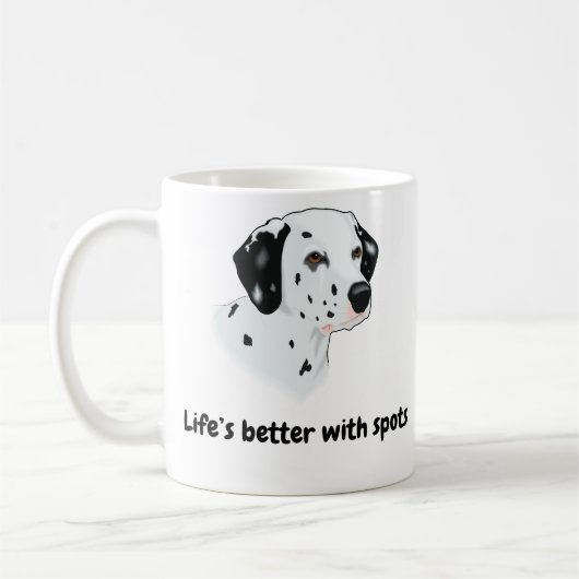 BESTSELLER! Dalmatische Mok - Het leven is beter (Links)