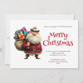 Bestseller funny Santa digital Xmas greeting card Feestdagenkaart (Voorkant)