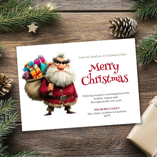 Bestseller funny Santa digital Xmas greeting card Feestdagenkaart