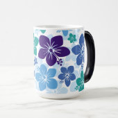 Bestseller Hawaiian Hibiscus Background design Magische Mok (Voorkant rechts)