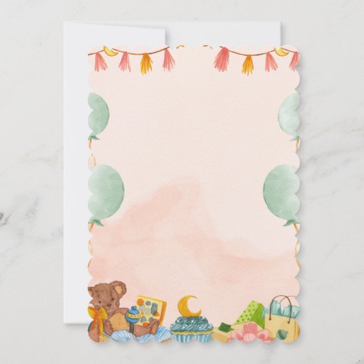 BESTSELLER! uitnodiging tot baby shower (Achterkant)