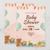 BESTSELLER! uitnodiging tot baby shower (Voorkant / Achterkant)