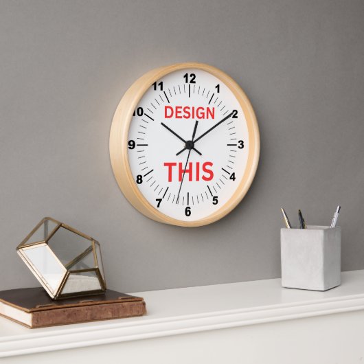 BESTSELLER! Wandklok, 10" Ronde Hout Lijst 🕗 (Kantoor)