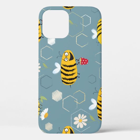 Bestuivende bijen, bloeiende tuin scène. Case-Mate iPhone case (Achterkant)