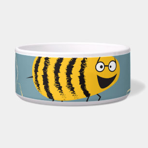 Bestuivende bijen, bloeiende tuin scène. voerbakje