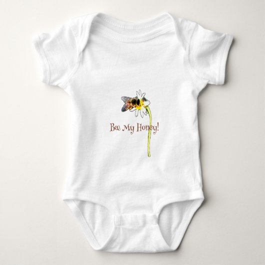 Bestuivende hommel op een bloem Aangepast Romper (Voorkant)