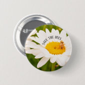 Bestuiver Bewaar de bijen Daisy Flower Garden Ronde Button 5,7 Cm (Voorkant /achterkant)