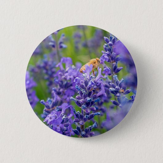 Bestuiver Save The Bees Lavendel Bloemen Kruiden Ronde Button 5,7 Cm (Voorkant)