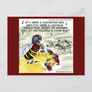 "Bestuiving" Insect Nachtclub Zanger Funny Briefkaart