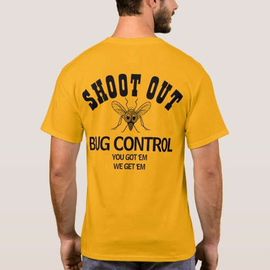 Besturing van bugs uitschieten t-shirt (Achterkant)