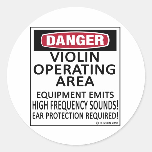 Besturingsgebied Violin Ronde Sticker (Voorkant)