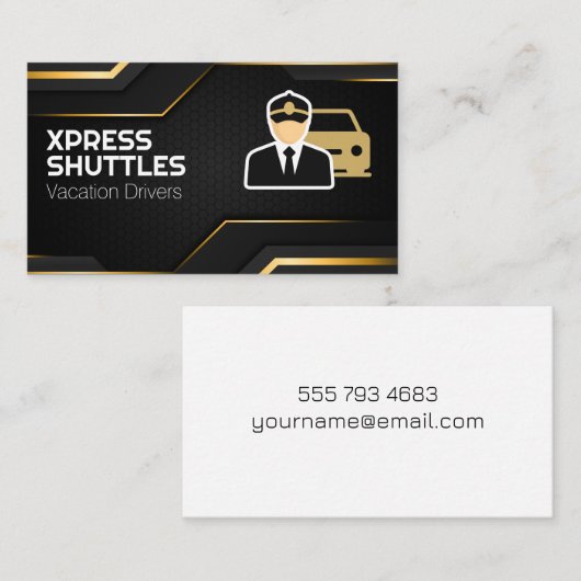 Bestuurder en auto logo visitekaartje (Voorkant / Achterkant)