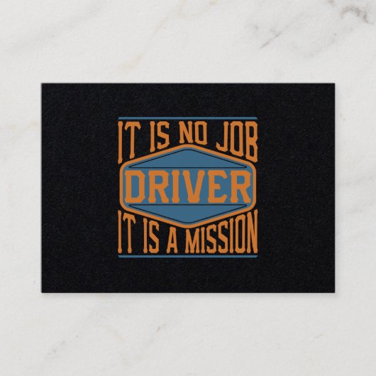 Bestuurder - Het is geen baan, het is een opdracht Visitekaartje (Voorkant)
