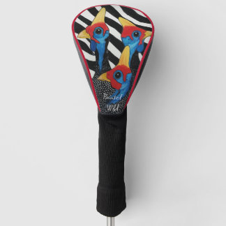 Bestuurder Hoesje, parelhoen geschilderd wild Golfheadcover
