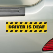 Bestuurder is Doof Auto Magneet Bumpersticker (Op auto)