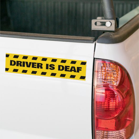 Bestuurder is Doof Auto Magneet Bumpersticker (Op Truck)
