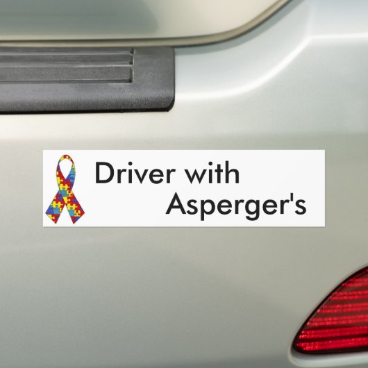 Bestuurder met Asperger Bumpersticker (Op auto)