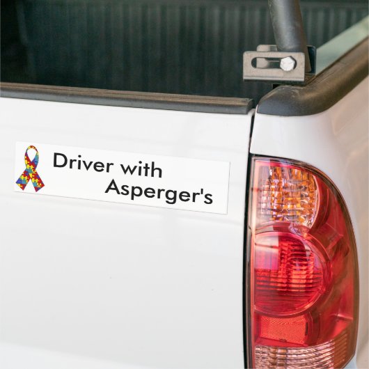 Bestuurder met Asperger Bumpersticker (Op Truck)