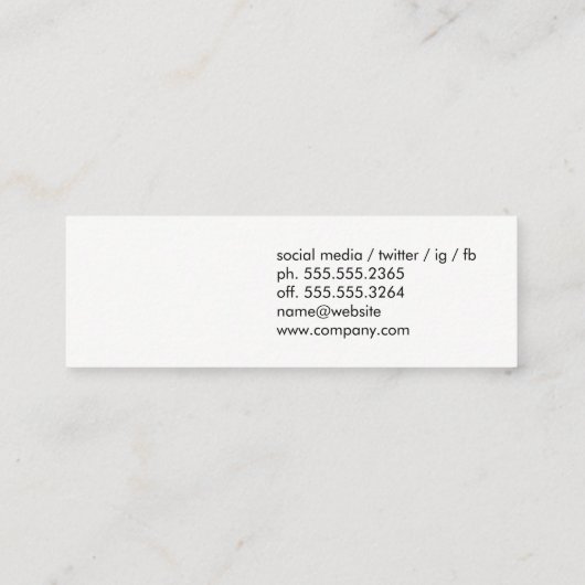 Bestuurder Mini Visitekaartje (Achterkant)