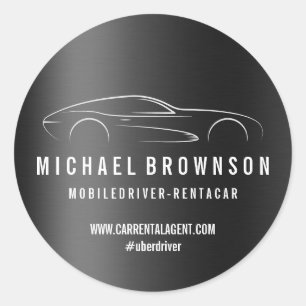 Bestuurder Online Verhuur auto bedrijf Ronde Sticker