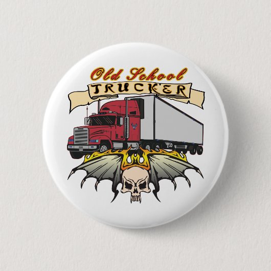 Bestuurder oude schoolvrachtwagen ronde button 5,7 cm (Voorkant)