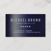 Bestuurder Professionele Metallic Navy Blauwe Visitekaartje (Achterkant)