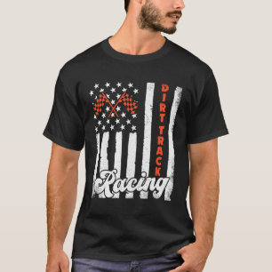 Bestuurder Racer Amerikaanse vlag Dirt Track Racin T-shirt