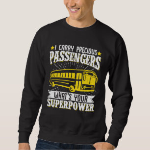 Bestuurder schoolbus vintage ik vervoer waardevoll trui