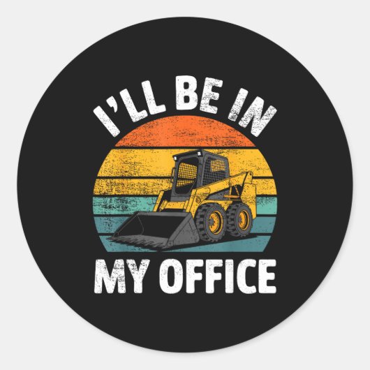 Bestuurder Skid Steer Constructie Zware Uitrusting Ronde Sticker (Voorkant)