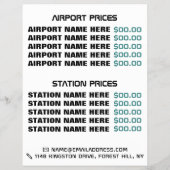 Bestuurder, Taxi Bedrijf met Prijslijst Flyer (Achterkant)