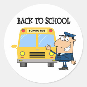 Bestuurder voor schoolbus ronde sticker