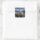 Bestuurders van stuurhut vierkante sticker (Tas)