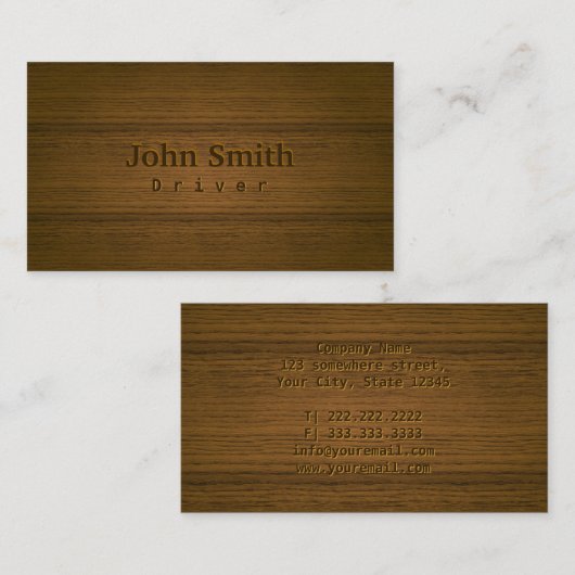 Bestuurderskleding Visitekaartje (Voorkant / Achterkant)