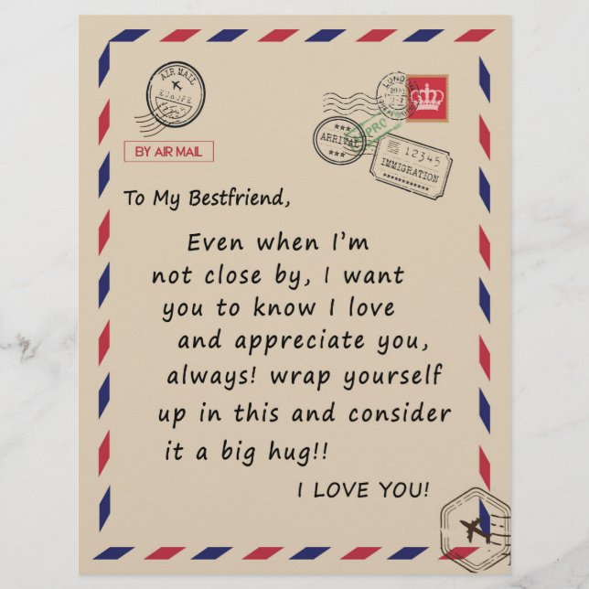 BestVriend Gift | Voor mijn beste vriend hou ik va Briefhoofd (Voorkant)