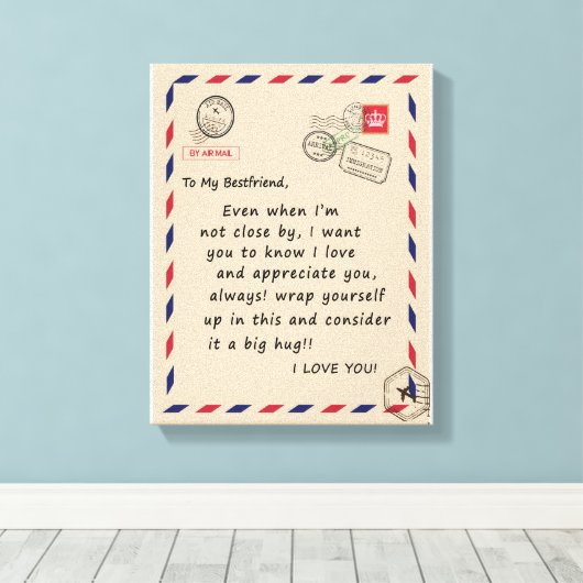 BestVriend Gift | Voor mijn beste vriend hou ik va Canvas Afdruk (Insitu (Houten vloer))