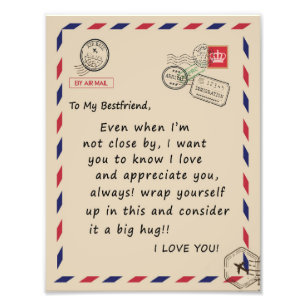 BestVriend Gift   Voor mijn beste vriend hou ik va Foto Afdruk