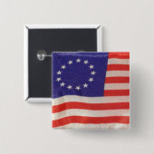 Besty Ross American Flag Square Button Pin (Voorkant /achterkant)