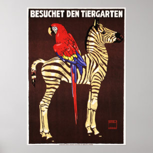 Besuchet Den Tiergarten Duitsland ZOO 1912 Promoti Poster