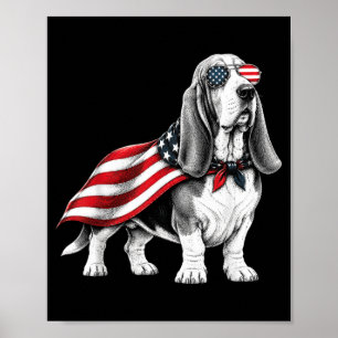 Bet Hound 4 juli Amerikaanse vlag Hond Patriottisc Poster