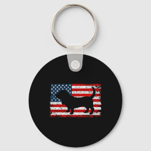 Bet Hound 4 juli hondenliefhebber patriottisch Ame Sleutelhanger