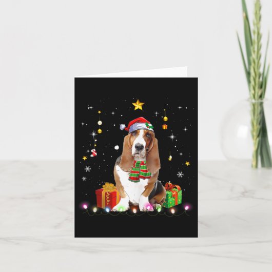 Bet Hound Dog Tree Kersttrui Xmas Dogs Gift Kaart (Voorkant)