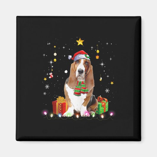 Bet Hound Dog Tree Kersttrui Xmas Dogs Gift Magneet (Voorkant)