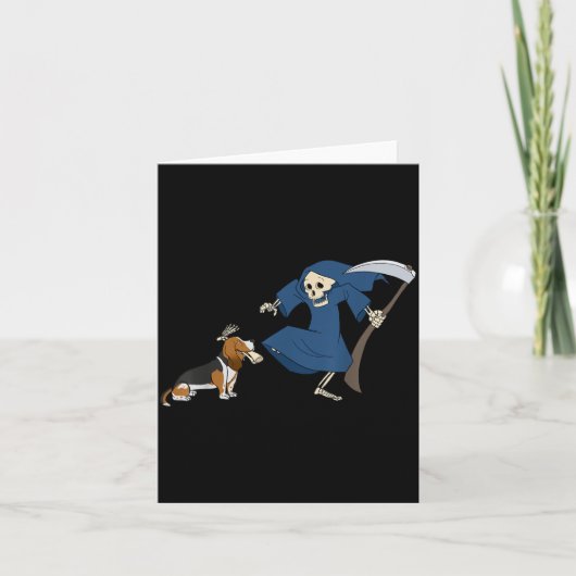 Bet Hound Grim Reaper Halloween Kaart (Voorkant)
